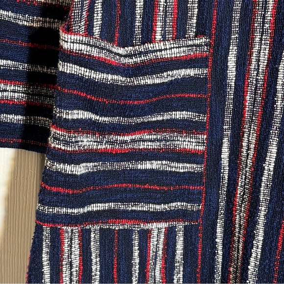 BCBGMaxazria Kathy‎ Striped Boucle Fringe Sweater Dress Size Medium - Picture 5 of 12